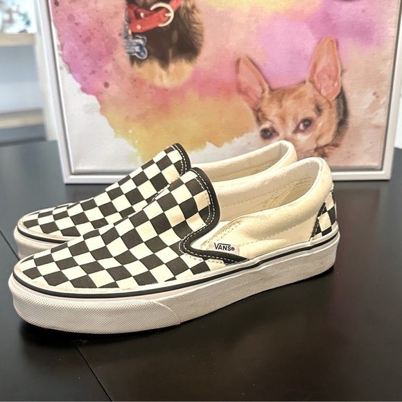 Vans Shoes - Vans Black and White Checkerboard Slip-Ons